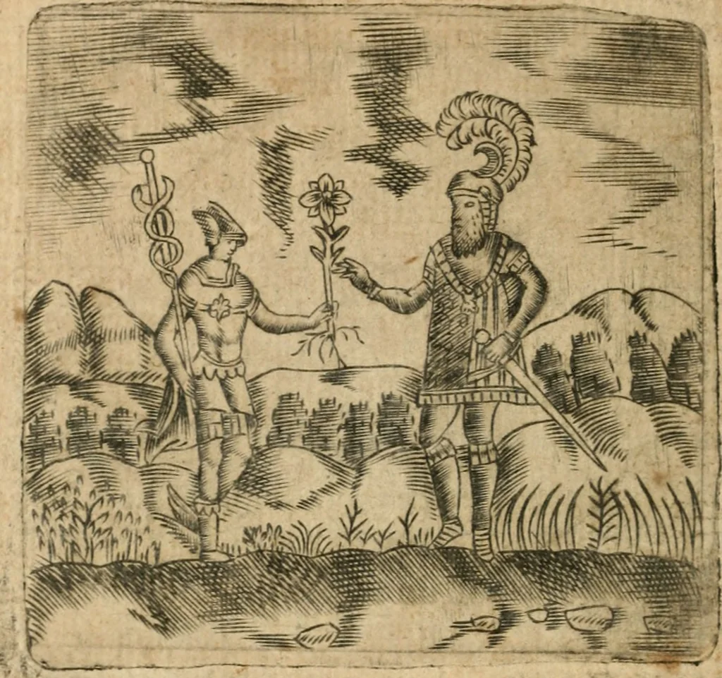 An illustration from Declaracion magistral sobre las emblemas de Andres Alciato con todas las historias, antiguedades, moralidad y doctrina tocante a las buenas costumbres, 1615, leaf 851