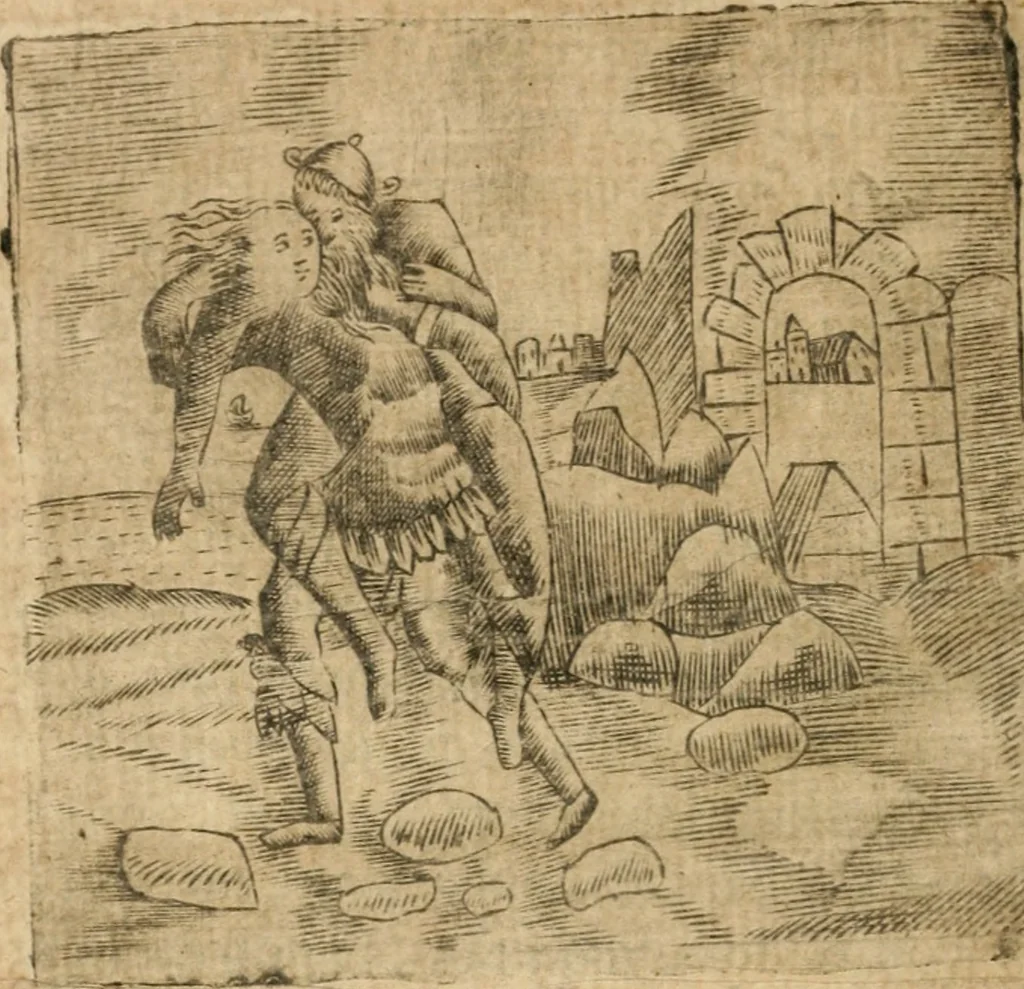 An illustration from Declaracion magistral sobre las emblemas de Andres Alciato con todas las historias, antiguedades, moralidad y doctrina tocante a las buenas costumbres, 1615, leaf 917
