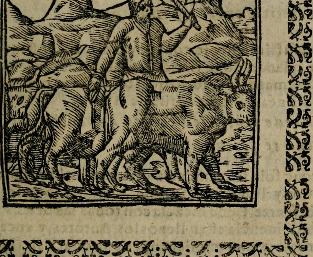 An illustration from Declaracion magistral sobre las Emblemas de Andres Alciato : con todas las historias, antiguedades, moralidad, y doctrina, tocante a las buenas costumbres : dedicadas a la muy noble insigne, leal, y coronada ciudad de Valencia, 1670, leaf 192