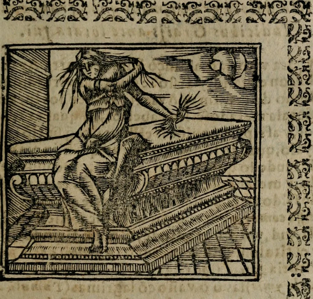 An illustration from Declaracion magistral sobre las Emblemas de Andres Alciato : con todas las historias, antiguedades, moralidad, y doctrina, tocante a las buenas costumbres : dedicadas a la muy noble insigne, leal, y coronada ciudad de Valencia, 1670, leaf 244