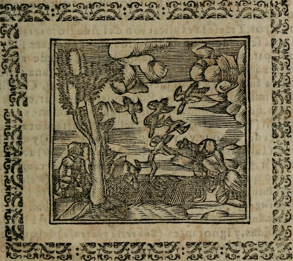 An illustration from Declaracion magistral sobre las Emblemas de Andres Alciato : con todas las historias, antiguedades, moralidad, y doctrina, tocante a las buenas costumbres : dedicadas a la muy noble insigne, leal, y coronada ciudad de Valencia, 1670, leaf 250