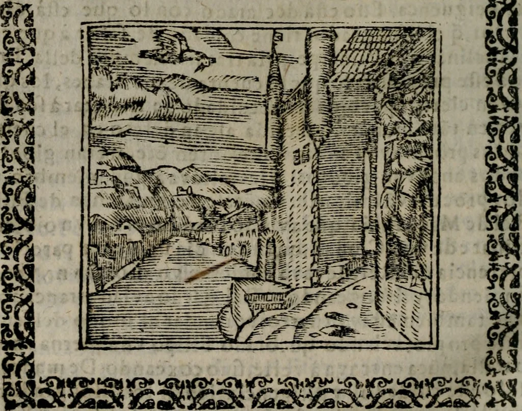 An illustration from Declaracion magistral sobre las Emblemas de Andres Alciato : con todas las historias, antiguedades, moralidad, y doctrina, tocante a las buenas costumbres : dedicadas a la muy noble insigne, leal, y coronada ciudad de Valencia, 1670, leaf 263