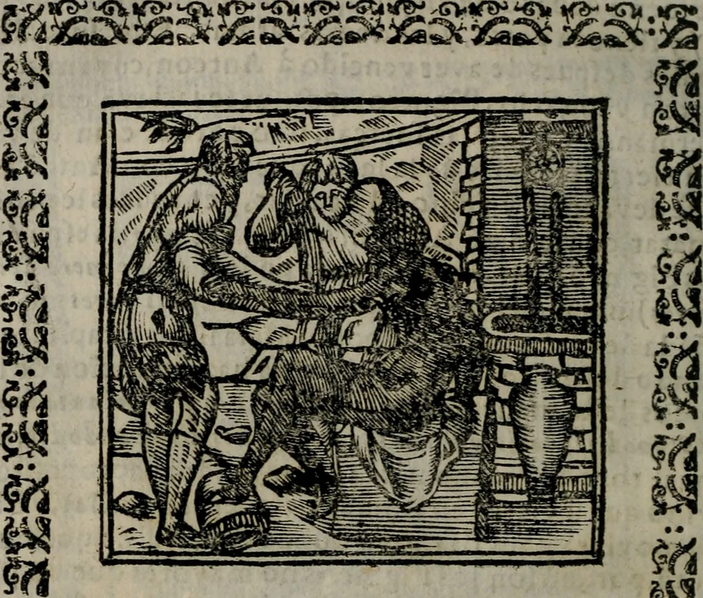 An illustration from Declaracion magistral sobre las Emblemas de Andres Alciato : con todas las historias, antiguedades, moralidad, y doctrina, tocante a las buenas costumbres : dedicadas a la muy noble insigne, leal, y coronada ciudad de Valencia, 1670, leaf 277