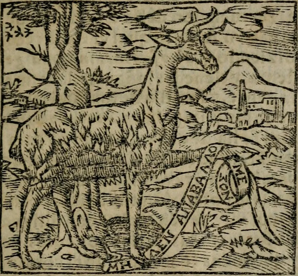 An illustration from Declaracion magistral sobre las Emblemas de Andres Alciato : con todas las historias, antiguedades, moralidad, y doctrina, tocante a las buenas costumbres : dedicadas a la muy noble insigne, leal, y coronada ciudad de Valencia, 1670, leaf 28