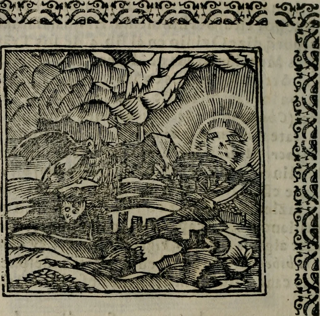 An illustration from Declaracion magistral sobre las Emblemas de Andres Alciato : con todas las historias, antiguedades, moralidad, y doctrina, tocante a las buenas costumbres : dedicadas a la muy noble insigne, leal, y coronada ciudad de Valencia, 1670, leaf 283