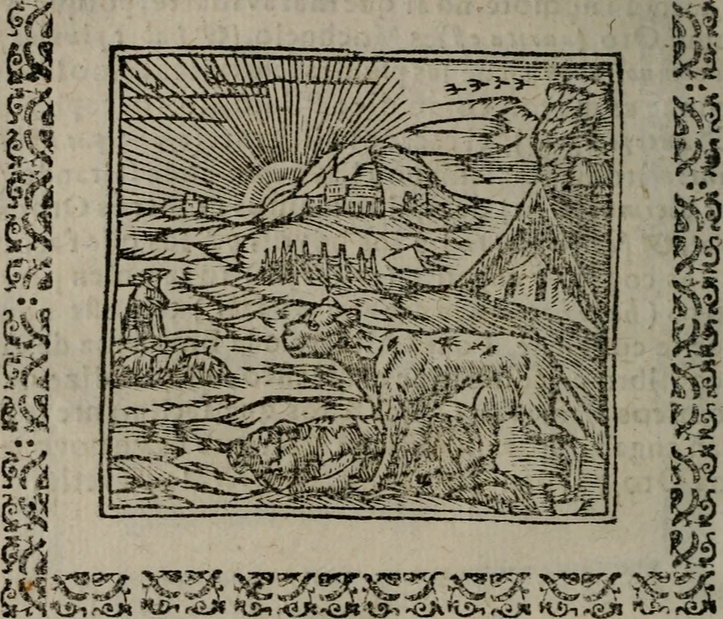 An illustration from Declaracion magistral sobre las Emblemas de Andres Alciato : con todas las historias, antiguedades, moralidad, y doctrina, tocante a las buenas costumbres : dedicadas a la muy noble insigne, leal, y coronada ciudad de Valencia, 1670, leaf 293