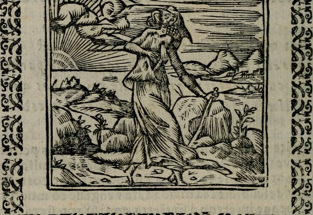 An illustration from Declaracion magistral sobre las Emblemas de Andres Alciato : con todas las historias, antiguedades, moralidad, y doctrina, tocante a las buenas costumbres : dedicadas a la muy noble insigne, leal, y coronada ciudad de Valencia, 1670, leaf 309