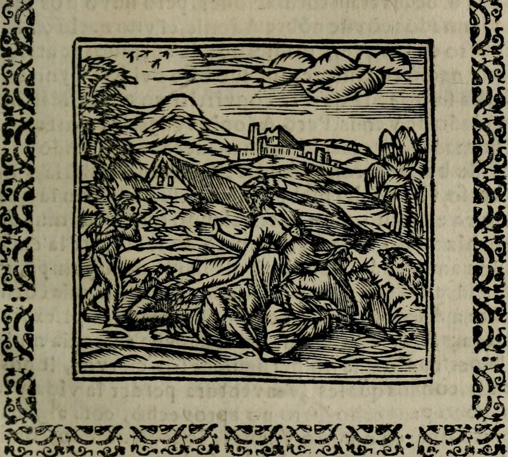 An illustration from Declaracion magistral sobre las Emblemas de Andres Alciato : con todas las historias, antiguedades, moralidad, y doctrina, tocante a las buenas costumbres : dedicadas a la muy noble insigne, leal, y coronada ciudad de Valencia, 1670, leaf 330