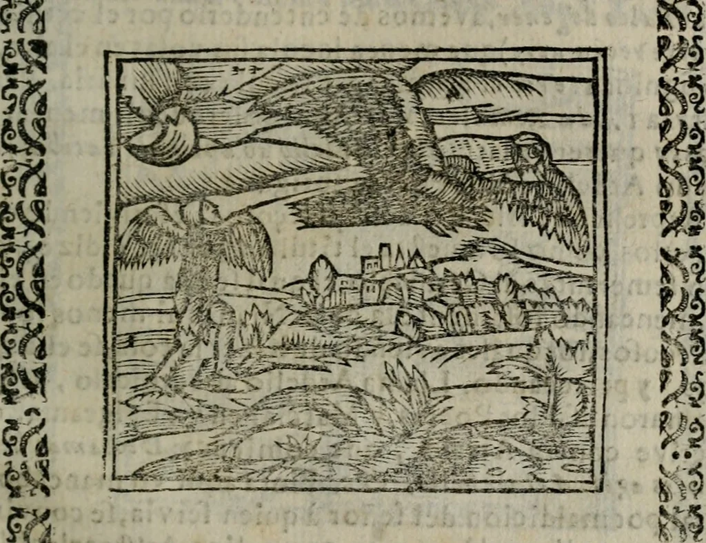 An illustration from Declaracion magistral sobre las Emblemas de Andres Alciato : con todas las historias, antiguedades, moralidad, y doctrina, tocante a las buenas costumbres : dedicadas a la muy noble insigne, leal, y coronada ciudad de Valencia, 1670, leaf 346
