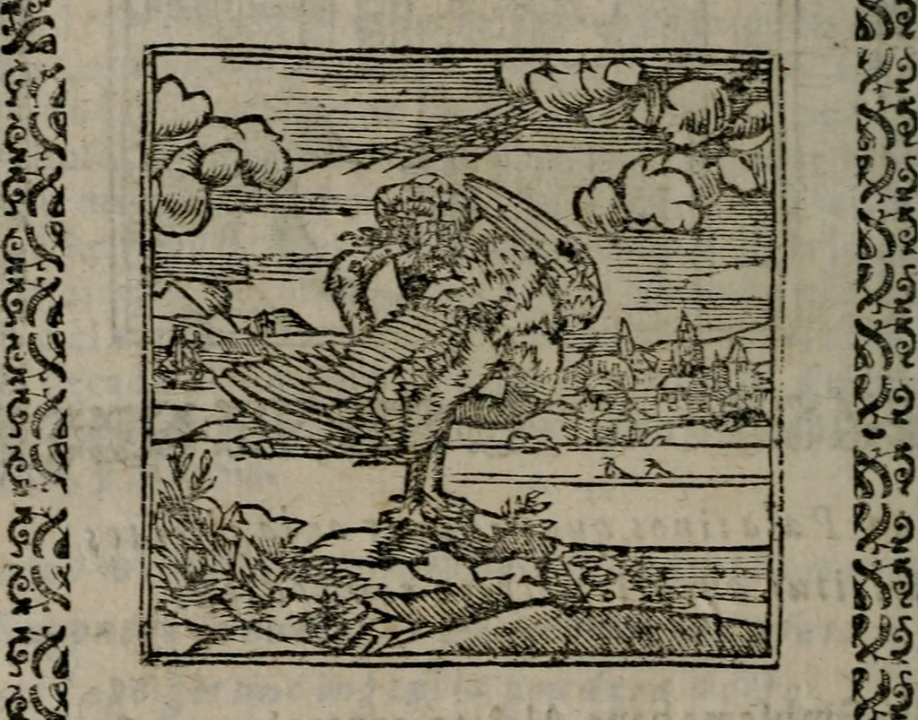 An illustration from Declaracion magistral sobre las Emblemas de Andres Alciato : con todas las historias, antiguedades, moralidad, y doctrina, tocante a las buenas costumbres : dedicadas a la muy noble insigne, leal, y coronada ciudad de Valencia, 1670, leaf 357