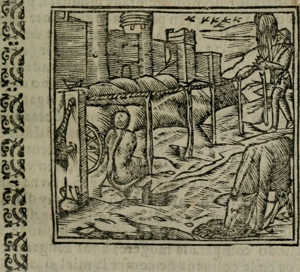 An illustration from Declaracion magistral sobre las Emblemas de Andres Alciato : con todas las historias, antiguedades, moralidad, y doctrina, tocante a las buenas costumbres : dedicadas a la muy noble insigne, leal, y coronada ciudad de Valencia, 1670, leaf 368