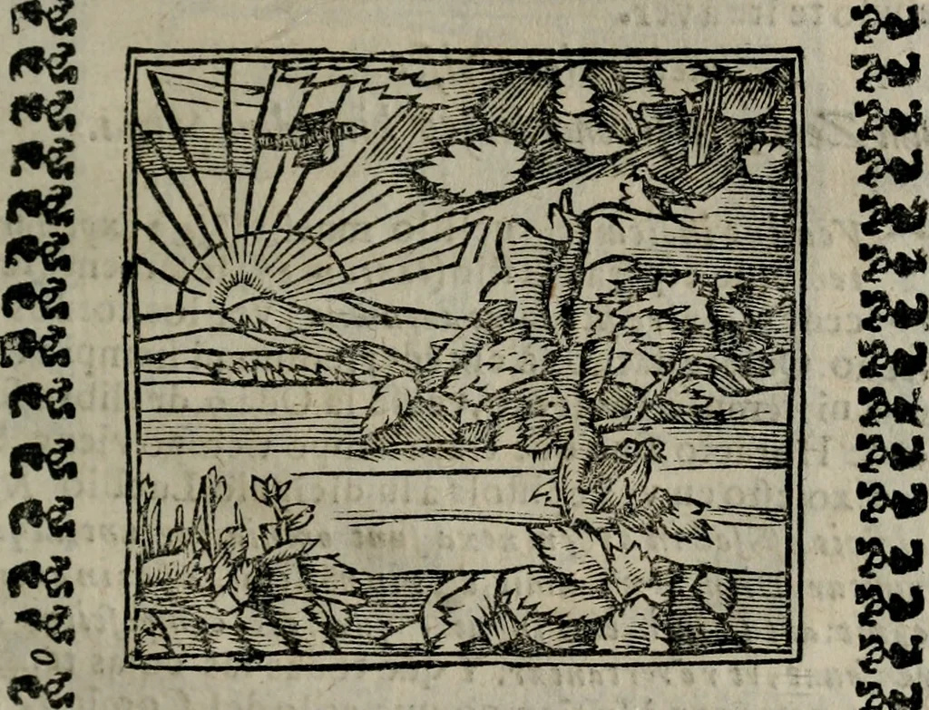 An illustration from Declaracion magistral sobre las Emblemas de Andres Alciato : con todas las historias, antiguedades, moralidad, y doctrina, tocante a las buenas costumbres : dedicadas a la muy noble insigne, leal, y coronada ciudad de Valencia, 1670, leaf 394