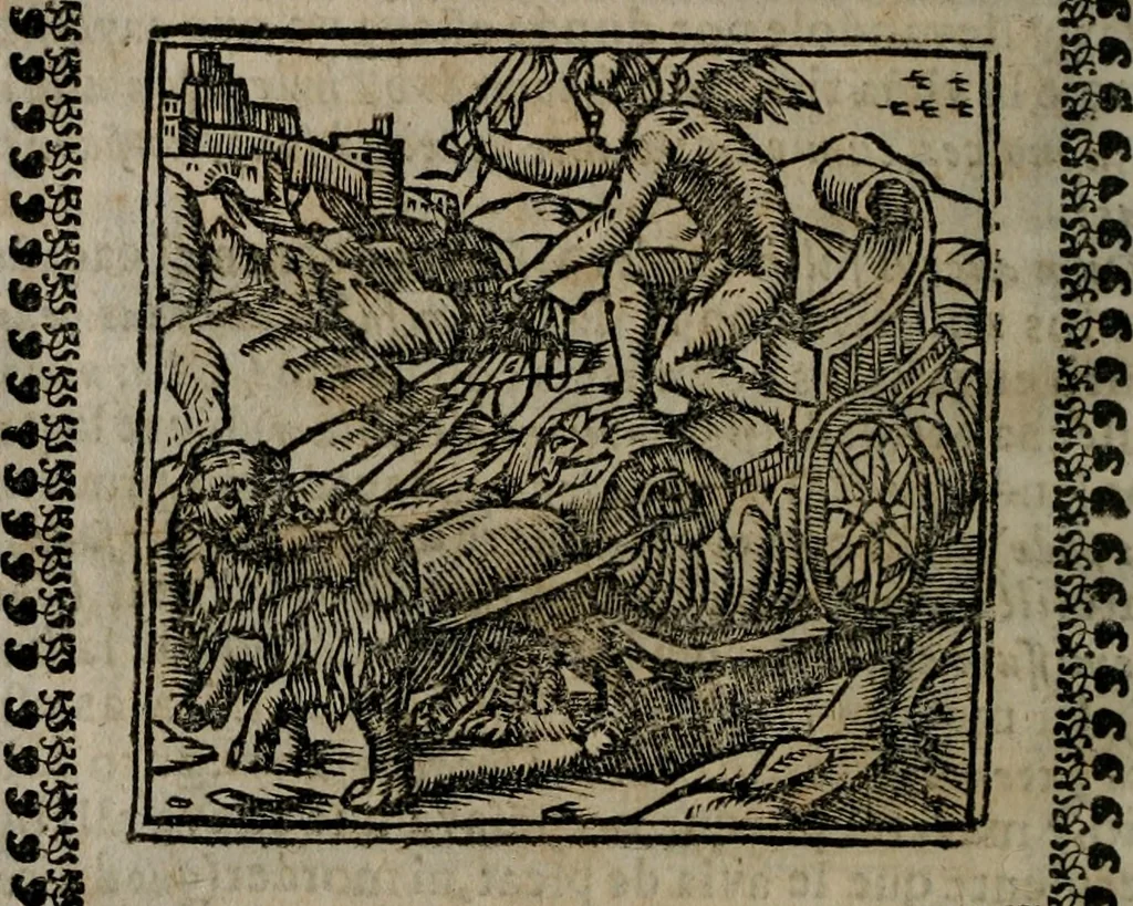 An illustration from Declaracion magistral sobre las Emblemas de Andres Alciato : con todas las historias, antiguedades, moralidad, y doctrina, tocante a las buenas costumbres : dedicadas a la muy noble insigne, leal, y coronada ciudad de Valencia, 1670, leaf 409