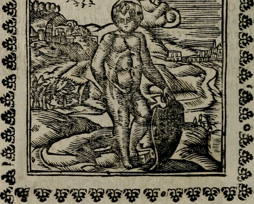 An illustration from Declaracion magistral sobre las Emblemas de Andres Alciato : con todas las historias, antiguedades, moralidad, y doctrina, tocante a las buenas costumbres : dedicadas a la muy noble insigne, leal, y coronada ciudad de Valencia, 1670, leaf 429