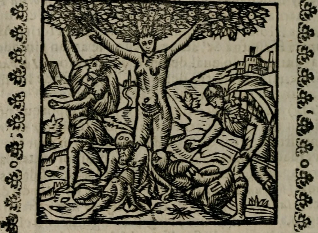 An illustration from Declaracion magistral sobre las Emblemas de Andres Alciato : con todas las historias, antiguedades, moralidad, y doctrina, tocante a las buenas costumbres : dedicadas a la muy noble insigne, leal, y coronada ciudad de Valencia, 1670, leaf 435