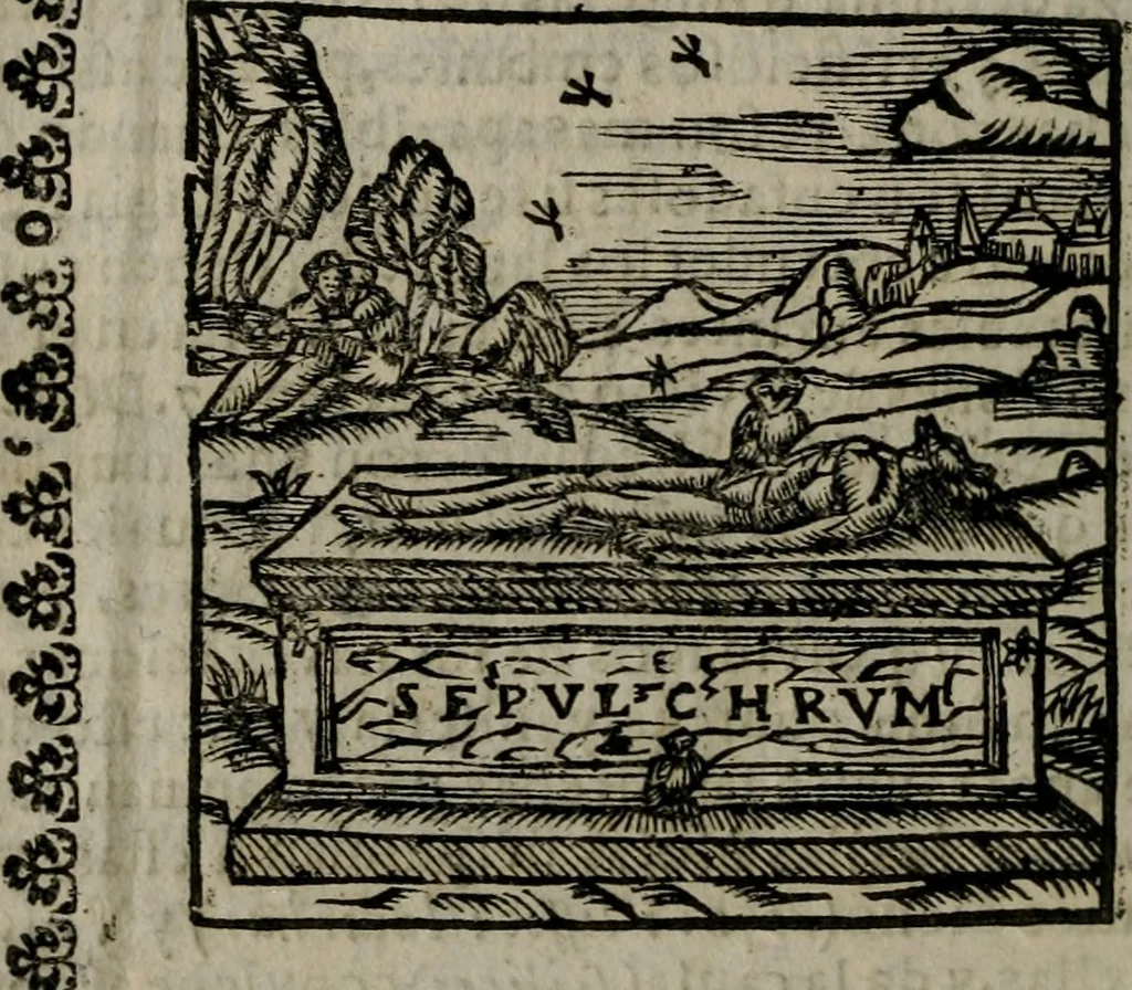 An illustration from Declaracion magistral sobre las Emblemas de Andres Alciato : con todas las historias, antiguedades, moralidad, y doctrina, tocante a las buenas costumbres : dedicadas a la muy noble insigne, leal, y coronada ciudad de Valencia, 1670, leaf 445