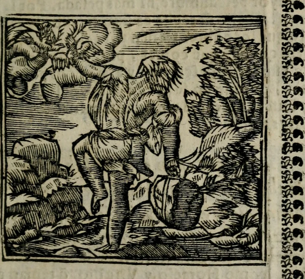 An illustration from Declaracion magistral sobre las Emblemas de Andres Alciato : con todas las historias, antiguedades, moralidad, y doctrina, tocante a las buenas costumbres : dedicadas a la muy noble insigne, leal, y coronada ciudad de Valencia, 1670, leaf 458