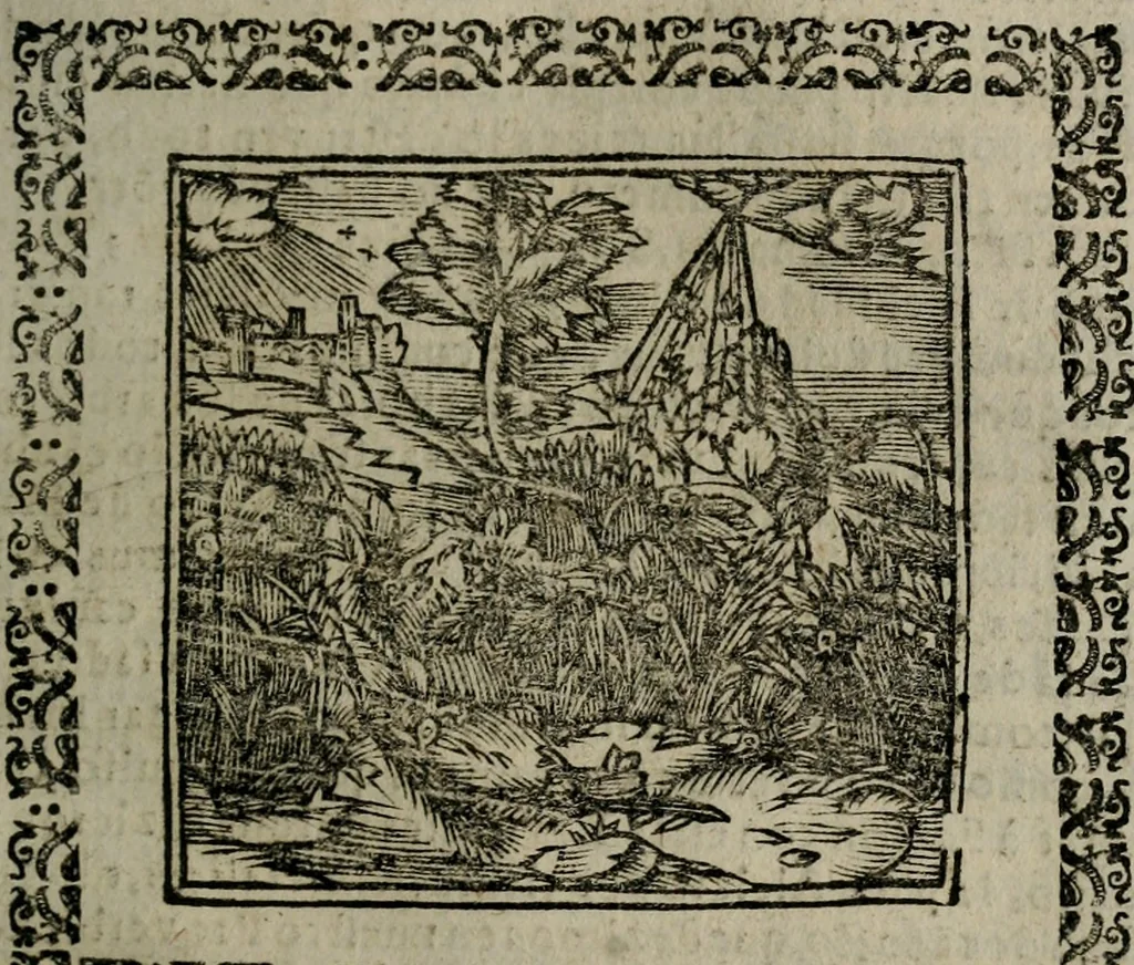 An illustration from Declaracion magistral sobre las Emblemas de Andres Alciato : con todas las historias, antiguedades, moralidad, y doctrina, tocante a las buenas costumbres : dedicadas a la muy noble insigne, leal, y coronada ciudad de Valencia, 1670, leaf 476