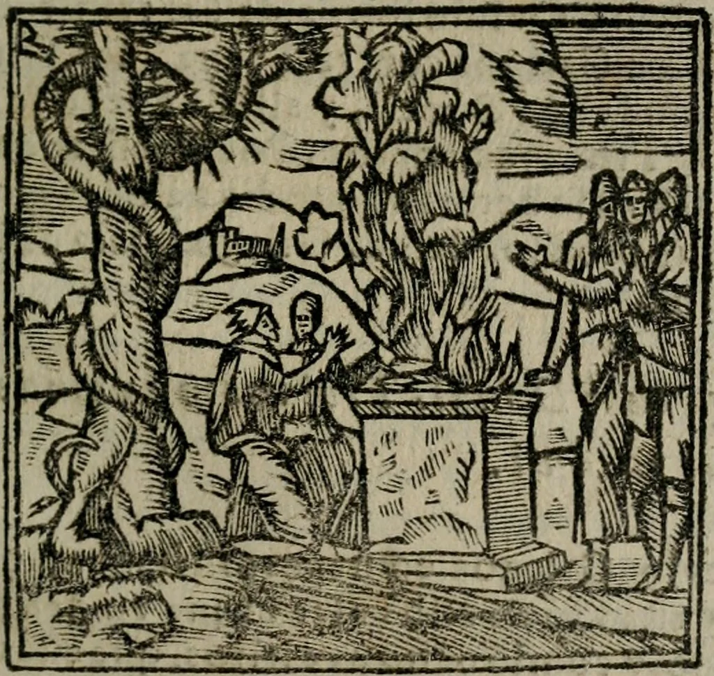 An illustration from Declaracion magistral sobre las Emblemas de Andres Alciato : con todas las historias, antiguedades, moralidad, y doctrina, tocante a las buenas costumbres : dedicadas a la muy noble insigne, leal, y coronada ciudad de Valencia, 1670, leaf 488