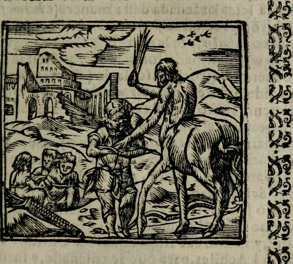 An illustration from Declaracion magistral sobre las Emblemas de Andres Alciato : con todas las historias, antiguedades, moralidad, y doctrina, tocante a las buenas costumbres : dedicadas a la muy noble insigne, leal, y coronada ciudad de Valencia, 1670, leaf 534
