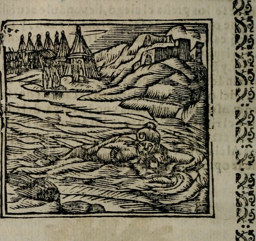 An illustration from Declaracion magistral sobre las Emblemas de Andres Alciato : con todas las historias, antiguedades, moralidad, y doctrina, tocante a las buenas costumbres : dedicadas a la muy noble insigne, leal, y coronada ciudad de Valencia, 1670, leaf 575