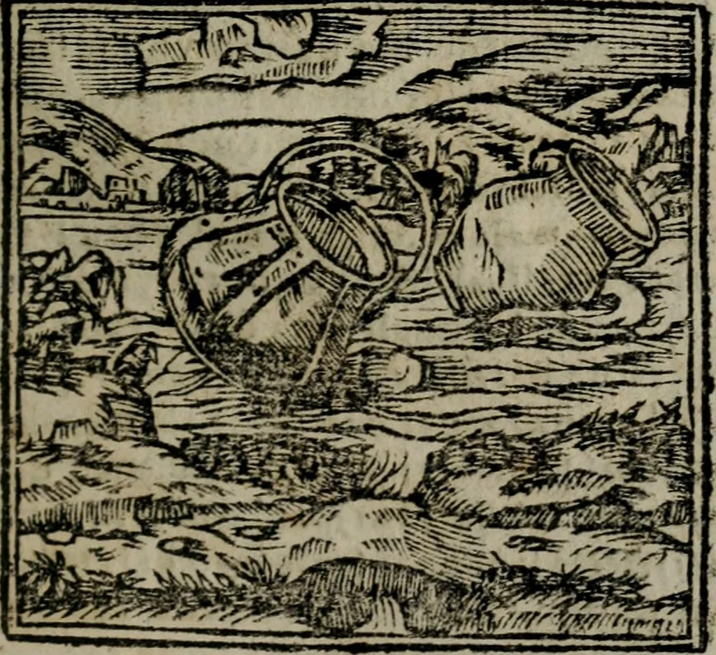 An illustration from Declaracion magistral sobre las Emblemas de Andres Alciato : con todas las historias, antiguedades, moralidad, y doctrina, tocante a las buenas costumbres : dedicadas a la muy noble insigne, leal, y coronada ciudad de Valencia, 1670, leaf 586