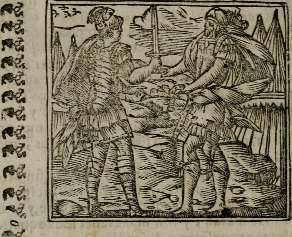 An illustration from Declaracion magistral sobre las Emblemas de Andres Alciato : con todas las historias, antiguedades, moralidad, y doctrina, tocante a las buenas costumbres : dedicadas a la muy noble insigne, leal, y coronada ciudad de Valencia, 1670, leaf 593