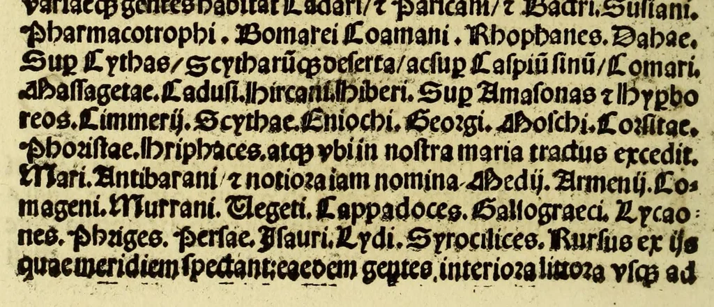 An illustration from Declaratio: et usus typi cosmographici. Mappa mundi, 1522, leaf 14