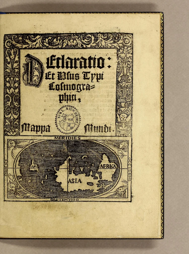 An illustration from Declaratio: et usus typi cosmographici. Mappa mundi, 1522, leaf 9
