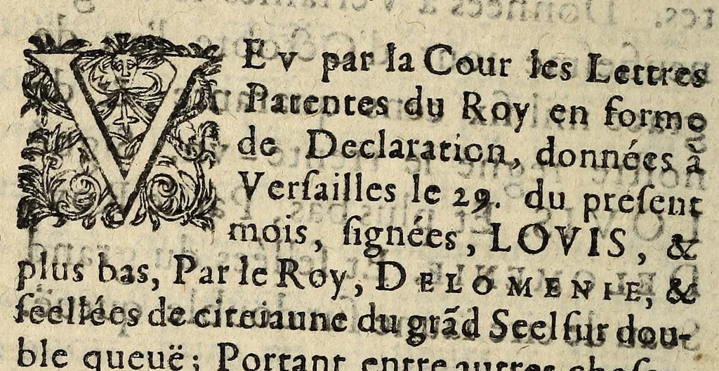 An illustration from Declaration dv roy, portant reglement pour le nouueau prix donné aux especes d'argent legeres & rognées: ensemble pour l'obseruation des prix de l'or & argent employez aux ouurages d'orfeurerie. Et defenses de fondre les monoyes, & les transporter ny autres matieres d'or & d'argent hors du royaume. Verifiée en la Cour des monoyes le 30. octobre, mil six cens quarante., 1640, leaf 18