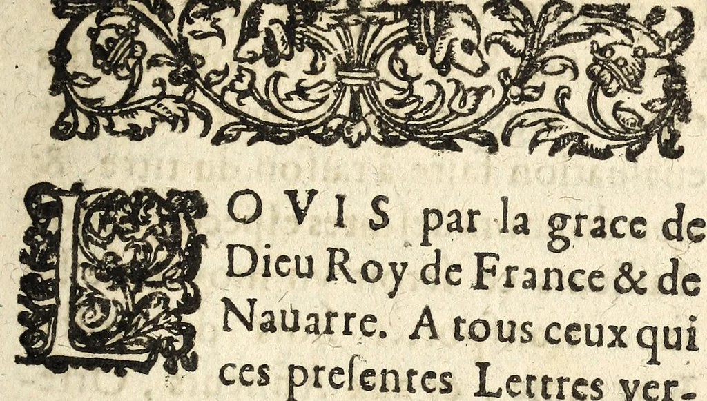An illustration from Declaration dv roy, portant reglement pour le nouueau prix donné aux especes d'argent legeres & rognées: ensemble pour l'obseruation des prix de l'or & argent employez aux ouurages d'orfeurerie. Et defenses de fondre les monoyes, & les transporter ny autres matieres d'or & d'argent hors du royaume. Verifiée en la Cour des monoyes le 30. octobre, mil six cens quarante., 1640, leaf 3