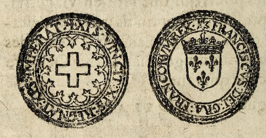 An illustration from [Declaration du roy, portant que les monnoyes d'argent legeres ne seront exposées que pour leur iuste prix selon leur poids & titre, & que tous les poids dont on se seruira pour les monnoyes, seront aiustez & estallonnez sur ceux de la Cour des monnoyes dans vn mois : registrée en la Cour des monnoyes le 24. octobre 1640 : ensemble l'arrest de ladite cour, pour le fait de l'estalonnement desdits poids]., 1640, leaf 12