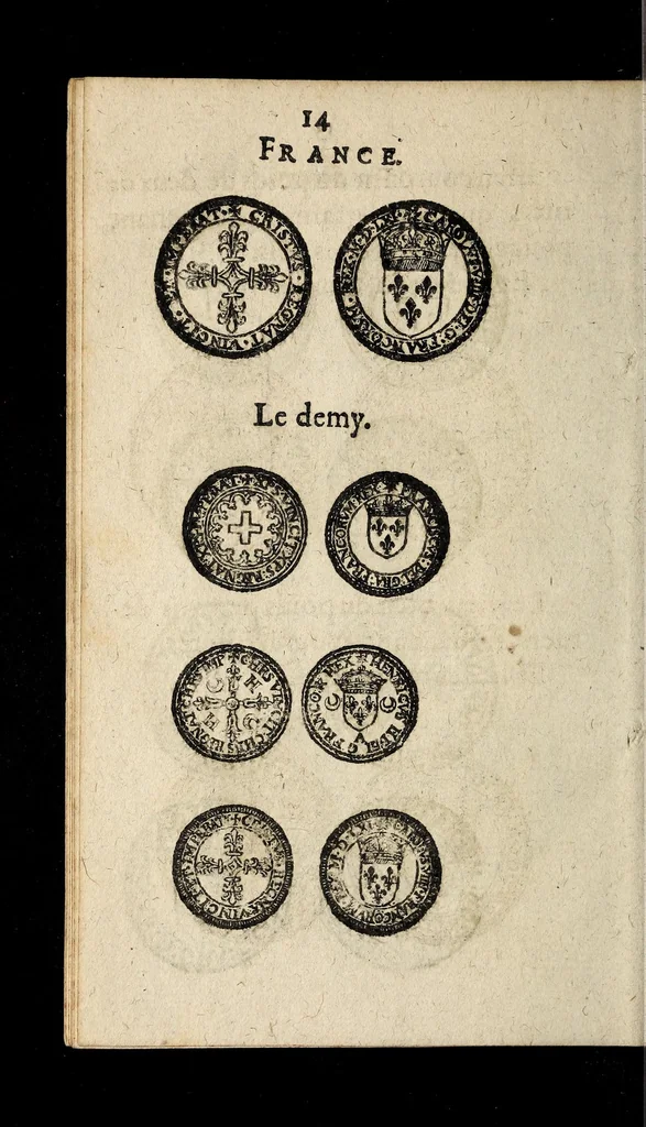 An illustration from [Declaration du roy, portant que les monnoyes d'argent legeres ne seront exposées que pour leur iuste prix selon leur poids & titre, & que tous les poids dont on se seruira pour les monnoyes, seront aiustez & estallonnez sur ceux de la Cour des monnoyes dans vn mois : registrée en la Cour des monnoyes le 24. octobre 1640 : ensemble l'arrest de ladite cour, pour le fait de l'estalonnement desdits poids]., 1640, leaf 14