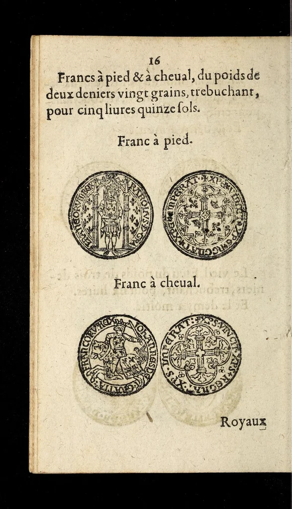 An illustration from [Declaration du roy, portant que les monnoyes d'argent legeres ne seront exposées que pour leur iuste prix selon leur poids & titre, & que tous les poids dont on se seruira pour les monnoyes, seront aiustez & estallonnez sur ceux de la Cour des monnoyes dans vn mois : registrée en la Cour des monnoyes le 24. octobre 1640 : ensemble l'arrest de ladite cour, pour le fait de l'estalonnement desdits poids]., 1640, leaf 16