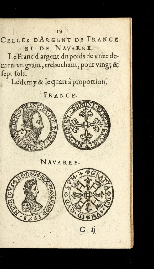 An illustration from [Declaration du roy, portant que les monnoyes d'argent legeres ne seront exposées que pour leur iuste prix selon leur poids & titre, & que tous les poids dont on se seruira pour les monnoyes, seront aiustez & estallonnez sur ceux de la Cour des monnoyes dans vn mois : registrée en la Cour des monnoyes le 24. octobre 1640 : ensemble l'arrest de ladite cour, pour le fait de l'estalonnement desdits poids]., 1640, leaf 19