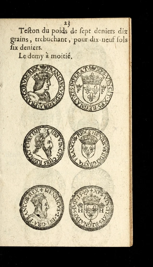 An illustration from [Declaration du roy, portant que les monnoyes d'argent legeres ne seront exposées que pour leur iuste prix selon leur poids & titre, & que tous les poids dont on se seruira pour les monnoyes, seront aiustez & estallonnez sur ceux de la Cour des monnoyes dans vn mois : registrée en la Cour des monnoyes le 24. octobre 1640 : ensemble l'arrest de ladite cour, pour le fait de l'estalonnement desdits poids]., 1640, leaf 23