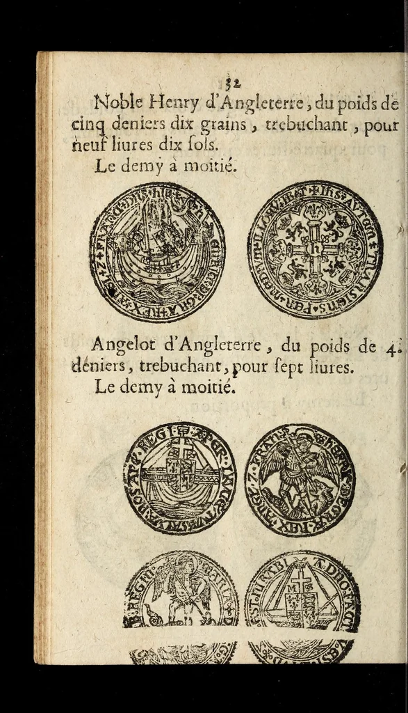 An illustration from [Declaration du roy, portant que les monnoyes d'argent legeres ne seront exposées que pour leur iuste prix selon leur poids & titre, & que tous les poids dont on se seruira pour les monnoyes, seront aiustez & estallonnez sur ceux de la Cour des monnoyes dans vn mois : registrée en la Cour des monnoyes le 24. octobre 1640 : ensemble l'arrest de ladite cour, pour le fait de l'estalonnement desdits poids]., 1640, leaf 32