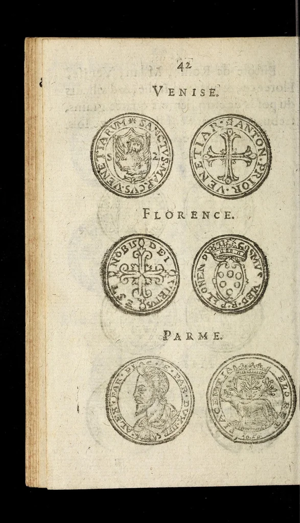 An illustration from [Declaration du roy, portant que les monnoyes d'argent legeres ne seront exposées que pour leur iuste prix selon leur poids & titre, & que tous les poids dont on se seruira pour les monnoyes, seront aiustez & estallonnez sur ceux de la Cour des monnoyes dans vn mois : registrée en la Cour des monnoyes le 24. octobre 1640 : ensemble l'arrest de ladite cour, pour le fait de l'estalonnement desdits poids]., 1640, leaf 42