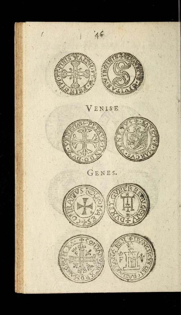 An illustration from [Declaration du roy, portant que les monnoyes d'argent legeres ne seront exposées que pour leur iuste prix selon leur poids & titre, & que tous les poids dont on se seruira pour les monnoyes, seront aiustez & estallonnez sur ceux de la Cour des monnoyes dans vn mois : registrée en la Cour des monnoyes le 24. octobre 1640 : ensemble l'arrest de ladite cour, pour le fait de l'estalonnement desdits poids]., 1640, leaf 46