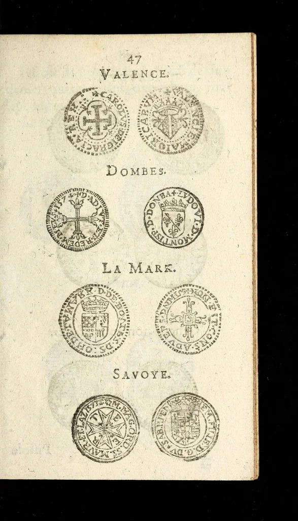 An illustration from [Declaration du roy, portant que les monnoyes d'argent legeres ne seront exposées que pour leur iuste prix selon leur poids & titre, & que tous les poids dont on se seruira pour les monnoyes, seront aiustez & estallonnez sur ceux de la Cour des monnoyes dans vn mois : registrée en la Cour des monnoyes le 24. octobre 1640 : ensemble l'arrest de ladite cour, pour le fait de l'estalonnement desdits poids]., 1640, leaf 47