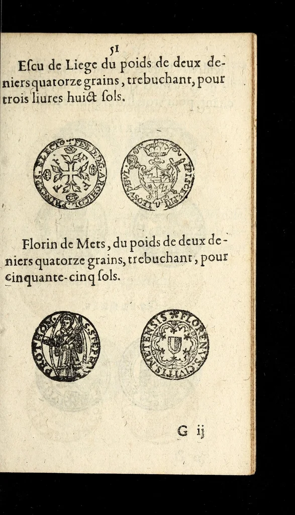 An illustration from [Declaration du roy, portant que les monnoyes d'argent legeres ne seront exposées que pour leur iuste prix selon leur poids & titre, & que tous les poids dont on se seruira pour les monnoyes, seront aiustez & estallonnez sur ceux de la Cour des monnoyes dans vn mois : registrée en la Cour des monnoyes le 24. octobre 1640 : ensemble l'arrest de ladite cour, pour le fait de l'estalonnement desdits poids]., 1640, leaf 51