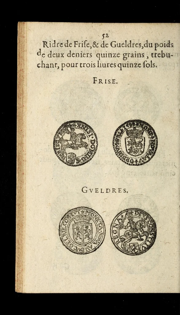 An illustration from [Declaration du roy, portant que les monnoyes d'argent legeres ne seront exposées que pour leur iuste prix selon leur poids & titre, & que tous les poids dont on se seruira pour les monnoyes, seront aiustez & estallonnez sur ceux de la Cour des monnoyes dans vn mois : registrée en la Cour des monnoyes le 24. octobre 1640 : ensemble l'arrest de ladite cour, pour le fait de l'estalonnement desdits poids]., 1640, leaf 52