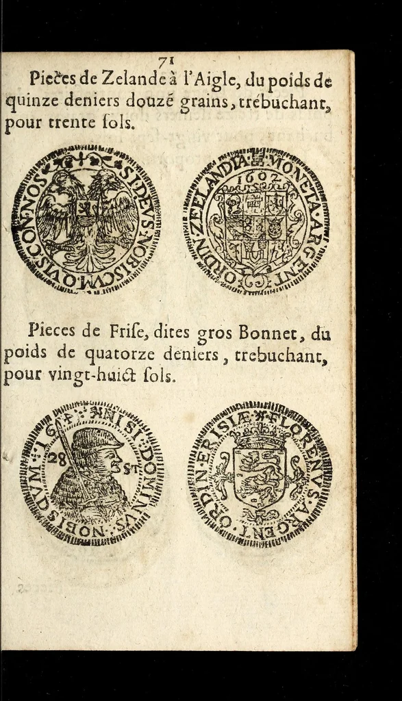 An illustration from [Declaration du roy, portant que les monnoyes d'argent legeres ne seront exposées que pour leur iuste prix selon leur poids & titre, & que tous les poids dont on se seruira pour les monnoyes, seront aiustez & estallonnez sur ceux de la Cour des monnoyes dans vn mois : registrée en la Cour des monnoyes le 24. octobre 1640 : ensemble l'arrest de ladite cour, pour le fait de l'estalonnement desdits poids]., 1640, leaf 71