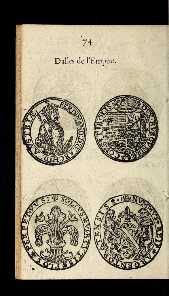 An illustration from [Declaration du roy, portant que les monnoyes d'argent legeres ne seront exposées que pour leur iuste prix selon leur poids & titre, & que tous les poids dont on se seruira pour les monnoyes, seront aiustez & estallonnez sur ceux de la Cour des monnoyes dans vn mois : registrée en la Cour des monnoyes le 24. octobre 1640 : ensemble l'arrest de ladite cour, pour le fait de l'estalonnement desdits poids]., 1640, leaf 74