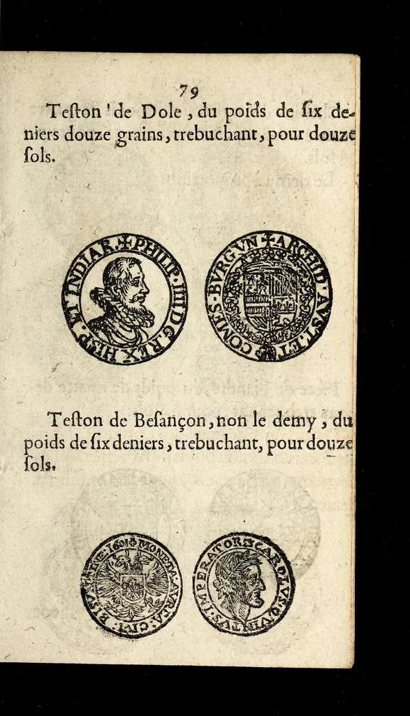 An illustration from [Declaration du roy, portant que les monnoyes d'argent legeres ne seront exposées que pour leur iuste prix selon leur poids & titre, & que tous les poids dont on se seruira pour les monnoyes, seront aiustez & estallonnez sur ceux de la Cour des monnoyes dans vn mois : registrée en la Cour des monnoyes le 24. octobre 1640 : ensemble l'arrest de ladite cour, pour le fait de l'estalonnement desdits poids]., 1640, leaf 79