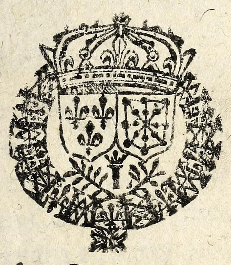 An illustration from Declaration du roy, portant prolongation du terme, pour le conuertissement des especes d'or legeres en especes d'or de poids, iusques au dernier decembre 1640 : verifiée en la Cour des Monnoyes le vnziéme octobre 1640., 1640, leaf 1