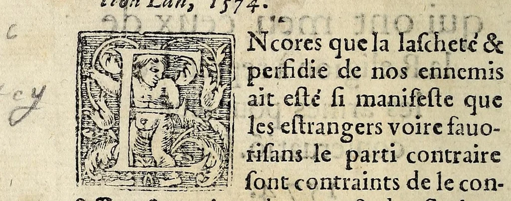 An illustration from Declaration des Causes qui ont meu ceux de la Religion à reprendre les armes pour leur conservation. L'an 1574., 1574, leaf 10