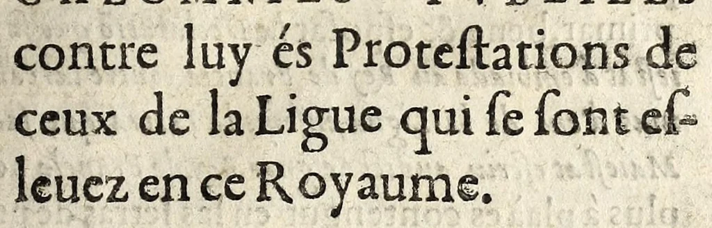 An illustration from Declaration du roy de Navarre sur les calomnies publiees contre luy és protestations de ceux de la Ligue qui se sont esleuez en ce royaume., 1585, leaf 1