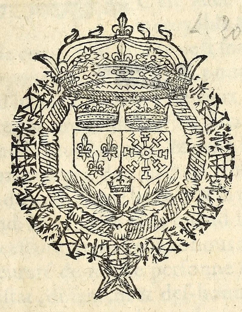 An illustration from Declaration dv Roy, svr la detention de Monsieur le Prince de Condé, le premier iour de Septembre, mil six cens seize. Publiée en Parlement le septiesme dudit mois et an, le Roy y seant., 1616, leaf 5