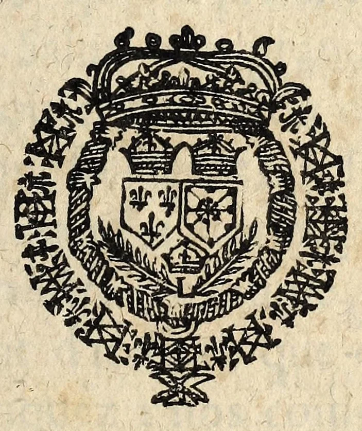 An illustration from Declaration dv roy svr le fait des monnoyes. Verefiée par arrest de la Cour des Monnoyes du 18. feurier 1630. Ensemble autre arrest de ladite Cour, cy deuant donné pour le décry des ospeces edites patagons, du 12. iuin 1629., 1630, leaf 1